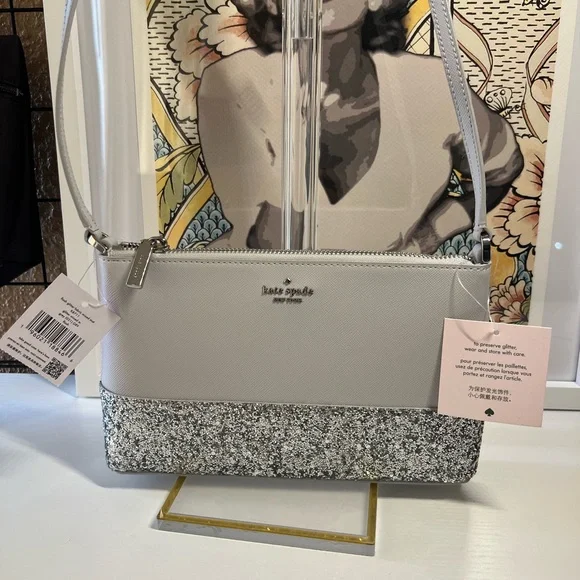 kate spade Light Gray and Silver Crossbody Bag - Picture 2 of 7